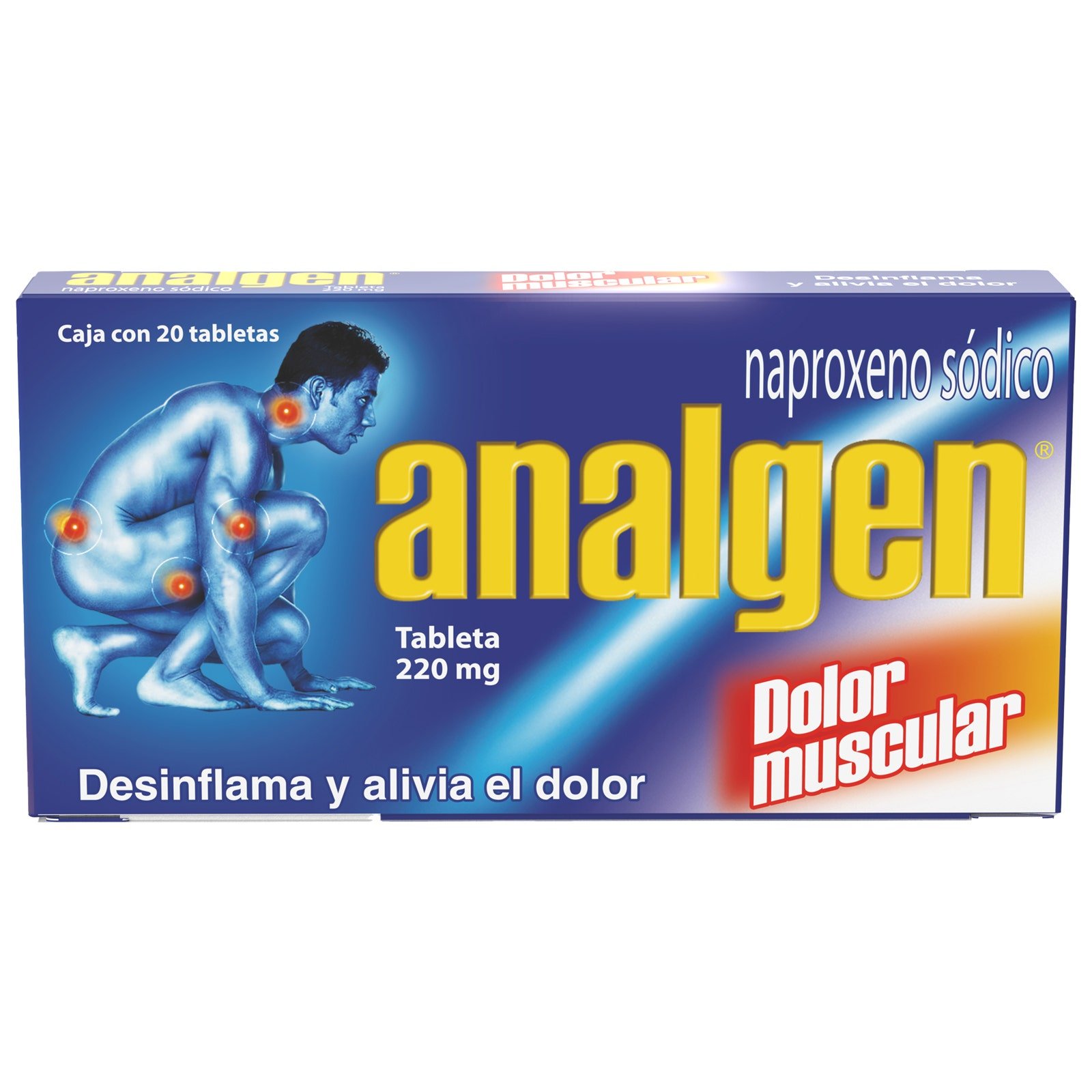 Analgen Naproxen Sodium 220 mg - 20 Tablets - Pharmacy in Cabo delivery